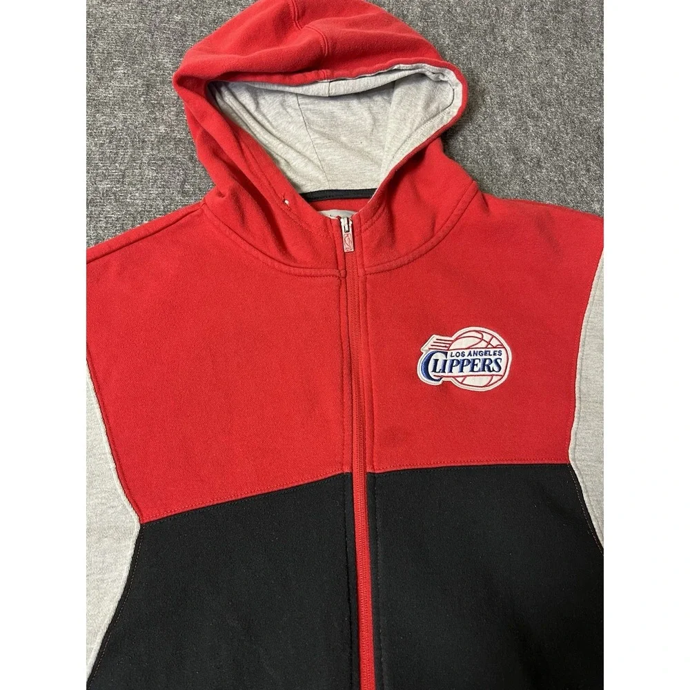 Vintage NBA Chicago LA Clippers  Hoodie‎ XXL Color block Black Red Gray Rare